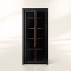 Bodhi White Oak Glass Door Display Cabinet Living Side Tall Cabinet Wood Bookcase