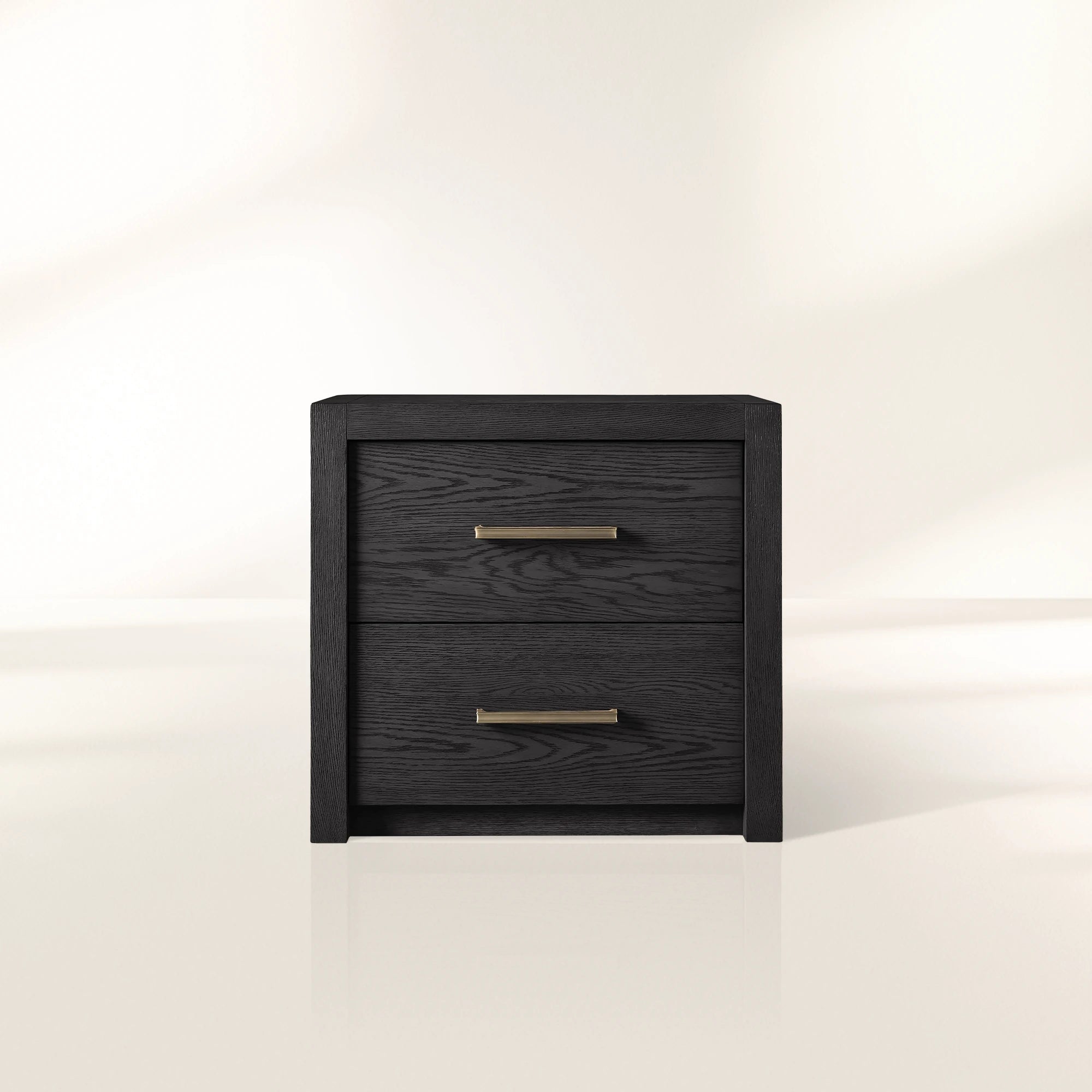 Bodhi Tall Nightstand with Solid White Oak Wood Nightside Table Bedside Two-Drawer Cabinet Rustic Style
