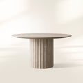 Danae Round Dining Table with Marble Stone Top Roman Column Base