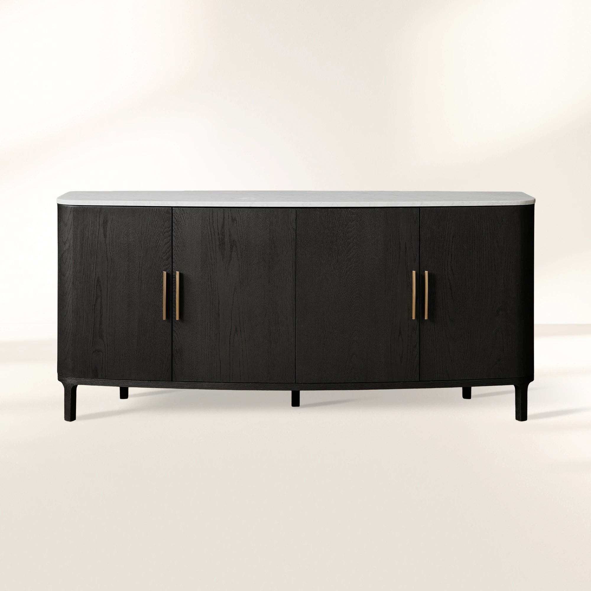 Danny Country Oak Buffet Sideboard Marble Top Media TV Cabinet Wood Entryways Cabinet
