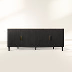 Danny Country Oak Buffet Sideboard Marble Top Media TV Cabinet Wood Entryways Cabinet
