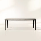 Danny Oak Wood Dining Table with Carrara Marble Tabletop