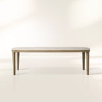 Danny Oak Wood Dining Table with Carrara Marble Tabletop
