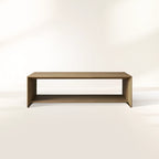 Felton Rectangular Coffee Table Solid Oak Cocktail Table Minimalist Rural Style Living Room Center Tea Table
