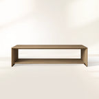 Felton Rectangular Coffee Table Solid Oak Cocktail Table Minimalist Rural Style Living Room Center Tea Table
