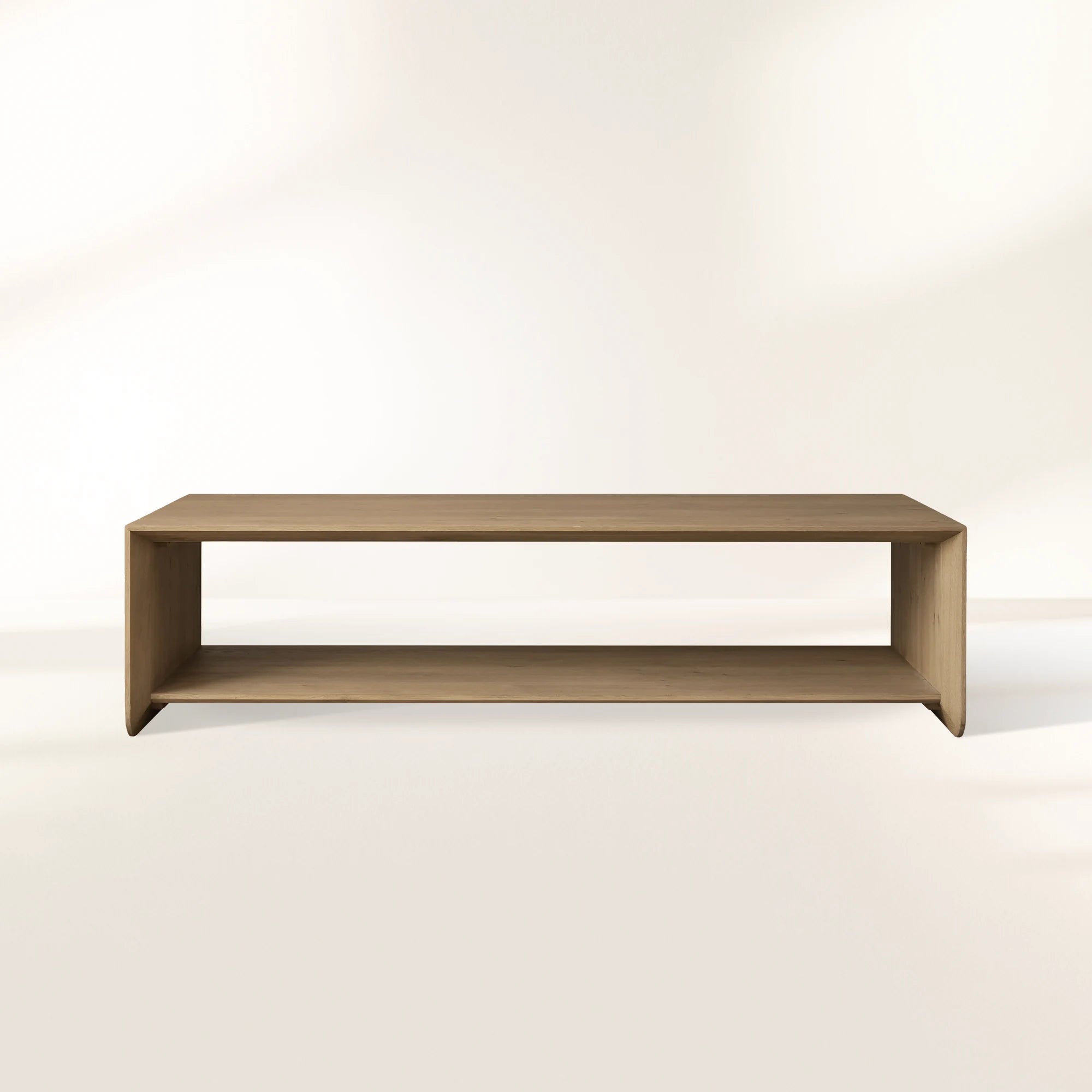 Felton Rectangular Coffee Table Solid Oak Cocktail Table Minimalist Rural Style Living Room Center Tea Table