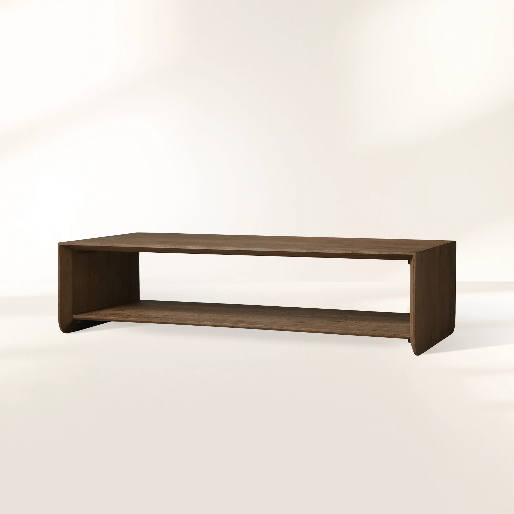 Felton Rectangular Coffee Table Solid Oak Cocktail Table Minimalist Rural Style Living Room Center Tea Table