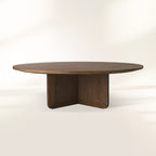 Felton Round Coffee Table Solid Oak Wood Center Tea Table Minimalist Rural Style