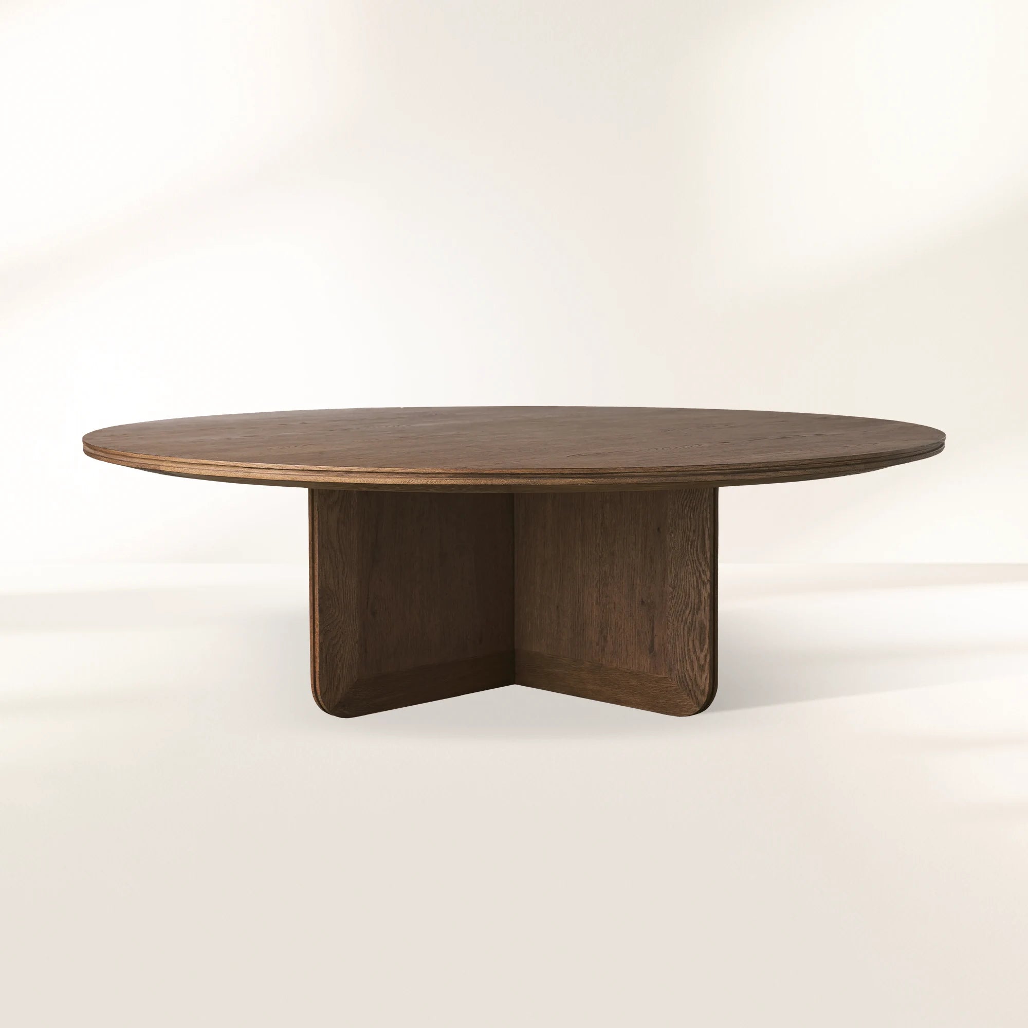 Felton Round Coffee Table Solid Oak Wood Center Tea Table Minimalist Rural Style