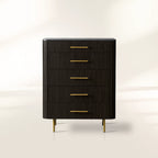 Finnley Marble Top Five-Drawer Dresser Wood Drawer Chest Cabinet