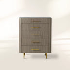 Finnley Marble Top Five-Drawer Dresser Wood Drawer Chest Cabinet