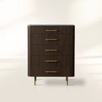 Finnley Marble Top Five-Drawer Dresser Wood Drawer Chest Cabinet
