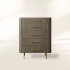Finnley Marble Top Five-Drawer Dresser Wood Drawer Chest Cabinet