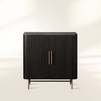 Finnley Small Marble Stone Top Wine Cabinet Sideboard Wood Bar Cabinet With Wine Rack