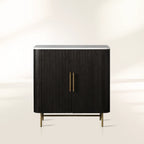 Finnley Small Marble Stone Top Wine Cabinet Sideboard Wood Bar Cabinet With Wine Rack