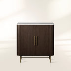 Finnley Small Marble Stone Top Wine Cabinet Sideboard Wood Bar Cabinet With Wine Rack