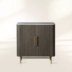 Finnley Small Marble Stone Top Wine Cabinet Sideboard Wood Bar Cabinet With Wine Rack