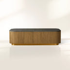 Finnley Storage Coffee Table Solid Oak Stone Top Sofa Center Tea Table with Drawer