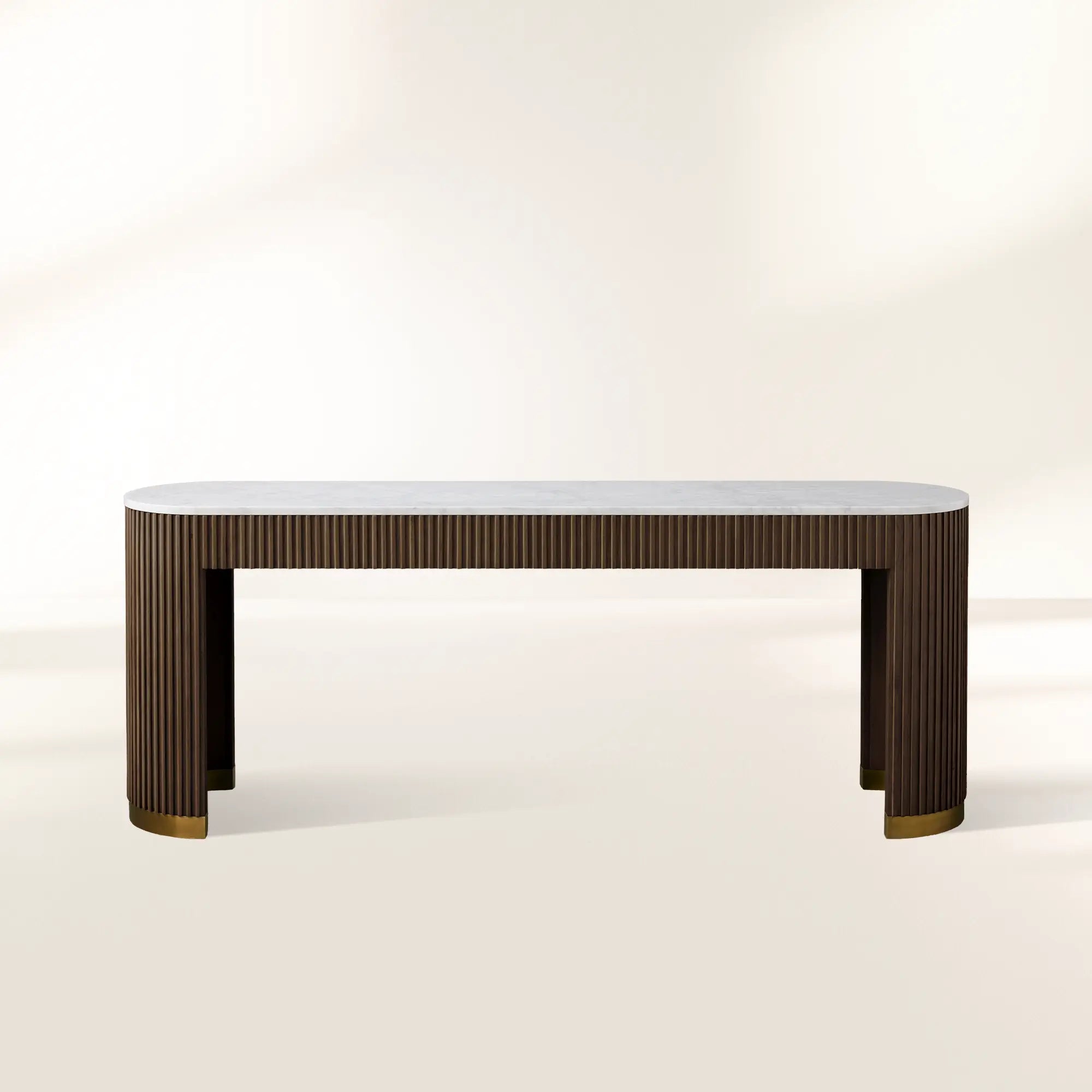 Finnley Marble Top Entryway Console Table Wood Hallway Entrance Table Unique Style