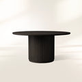 Finnley Wood Round Dining Table with Reeded Detail Base