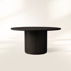 Finnley Wood Round Dining Table with Reeded Detail Base