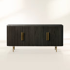 Finnley Wood Sideboard Marble Countertop Buffet Storage Rural Entryways Cabinet
