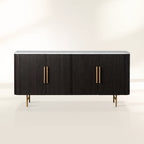 Finnley Wood Sideboard Marble Countertop Buffet Storage Rural Entryways Cabinet