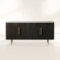 Finnley Rural Buffet Sideboard Marble Top Media TV cabinet Wood Entryways Storage Cabinet