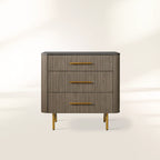Finnley Bedroom Marble Top Nightside Table Living Three-Drawer Chest Wood Nightstands Bedside Table