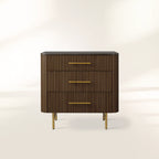 Finnley Bedroom Marble Top Nightside Table Living Three-Drawer Chest Wood Nightstands Bedside Table