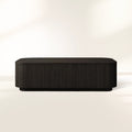 Finnley Solid Wood Coffee Table Rustic Sofa Center Tea Table with Reeded Design