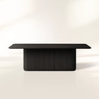 Finnley Wood Modern Rectangle Dining Table with Reeded Detailing Base