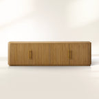 Finnley TV-Ständer aus Holz, moderne Medienkonsole, Aufbewahrungseinheit für Wohnzimmerfernseher