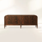 Frances Sideboard with Vintage Mahogany Buffet Storage Wood Entryways Cabinet