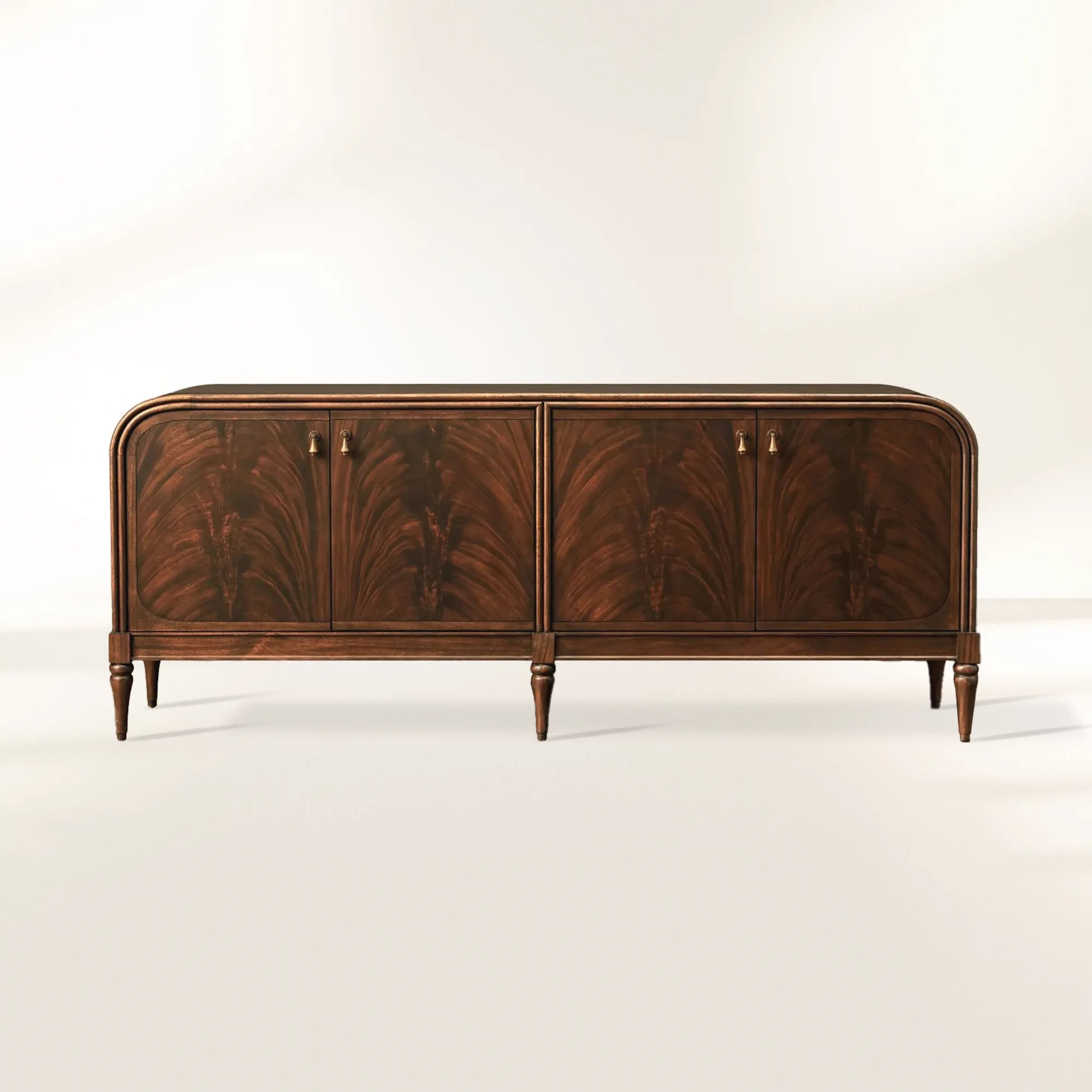 Frances Mahogany Wood Buffet Sideboard Media TV Cabinet Vintage Entrance Storage Cabinet