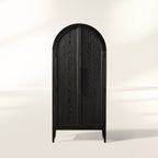 Hattie Oak Living Room Tall Display Cabinet Wood Office Bookcase Dining Sideboard