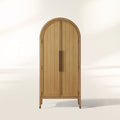 Hattie Oak Living Room Tall Display Cabinet Wood Office Bookcase Dining Sideboard