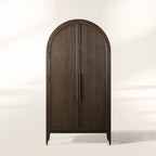 Hattie Oak Living Room Tall Display Cabinet Wood Office Bookcase Dining Sideboard