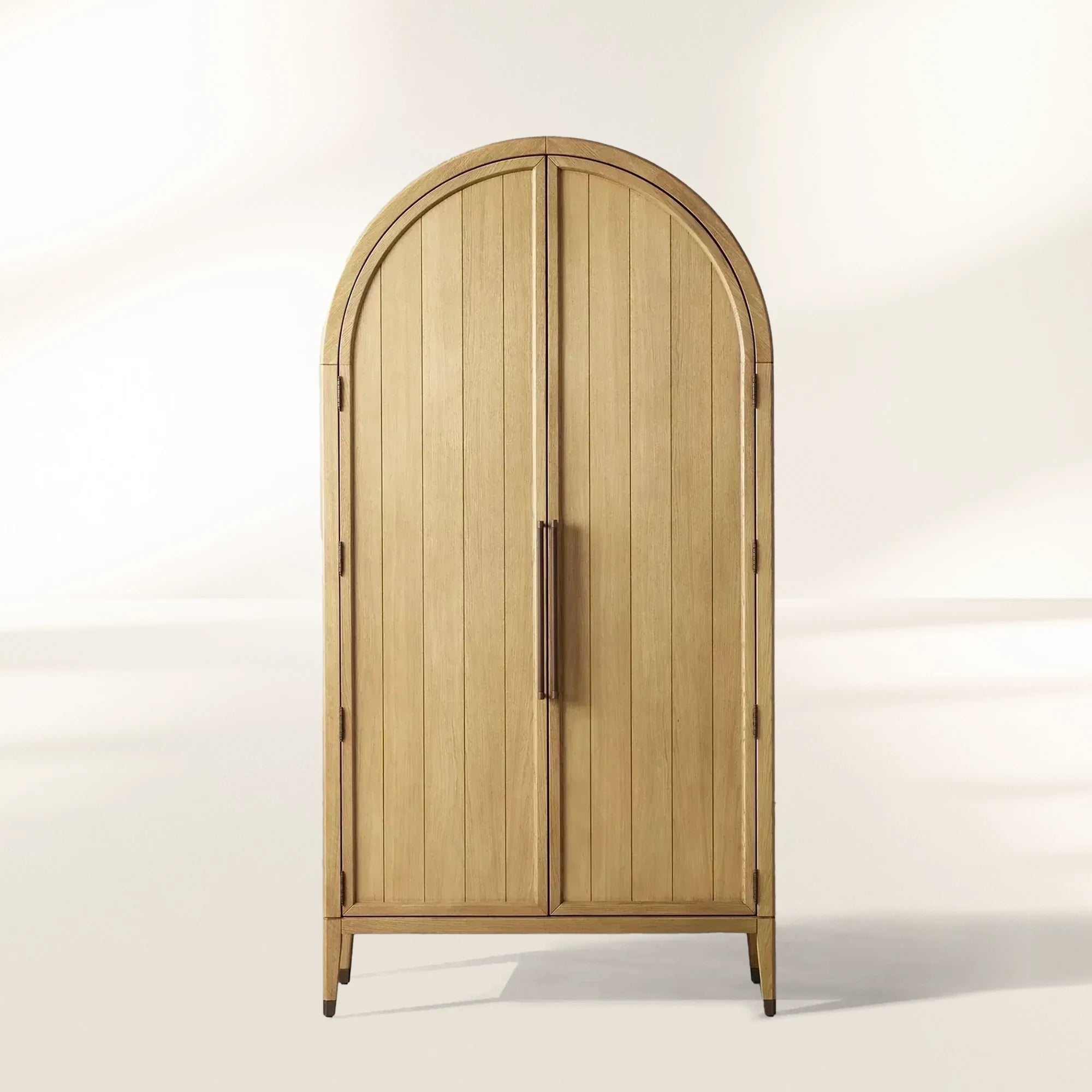 Hattie Oak Living Room Tall Display Cabinet Wood Office Bookcase Dining Sideboard