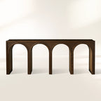 Console d'entrée Hattie en chêne massif, style rustique