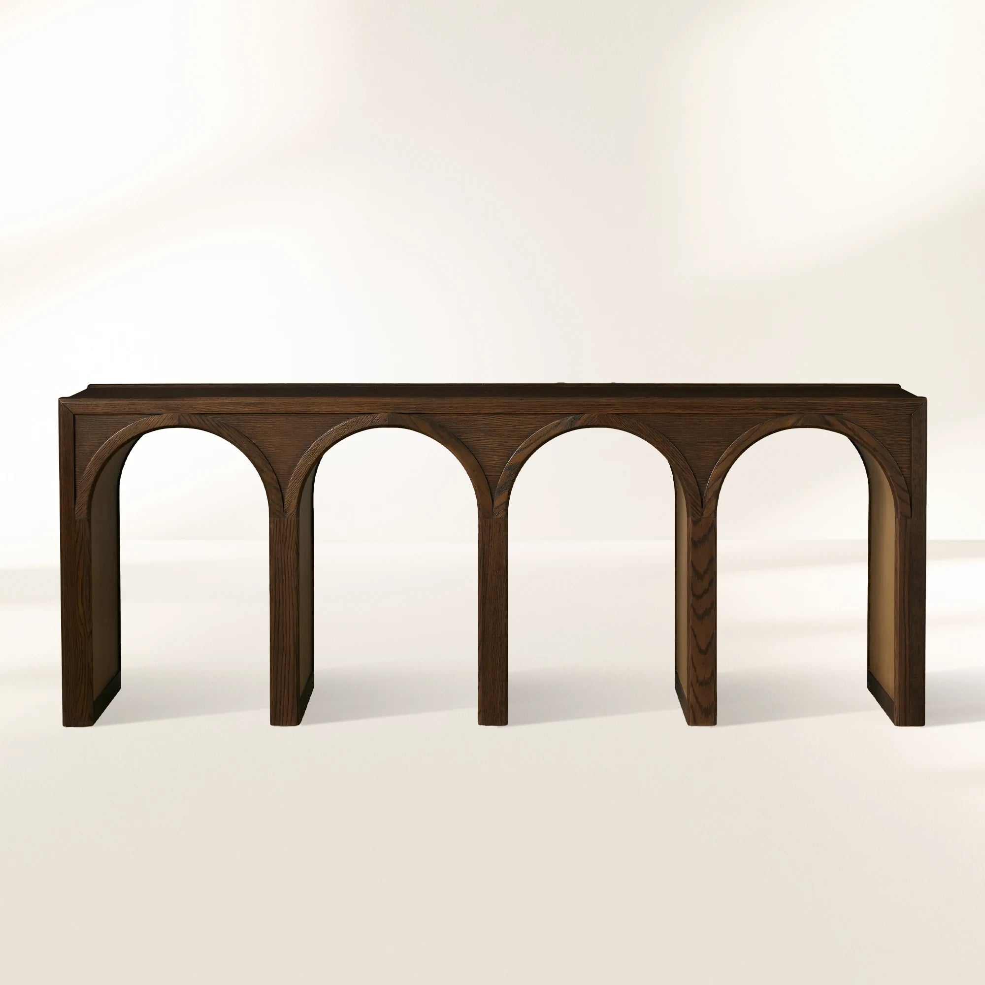 Console d'entrée Hattie en chêne massif, style rustique