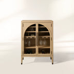 Hattie Holz-Barschrank, niedriger Weinschrank im Mid-Century-Modern-Stil aus Eiche