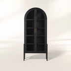Hattie Open Bookcase Glass Door Tall Display Cabinets Wood File Cabinets Dining Sideboards