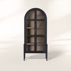 Hattie Open Bookcase Glass Door Tall Display Cabinets Wood File Cabinets Dining Sideboards