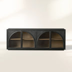 Hattie Oak Wood Buffet Sideboard Vintage Arched TV Cabinets Hatments Entrance Cabinets