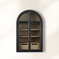 Hattie Wall Mounted Storage Cabinet Wood Arched Drawers Cabinet with Medi Century Style