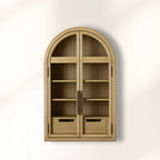 Hattie Wall Mounted Storage Cabinet Wood Arched Drawers Cabinet with Medi Century Style