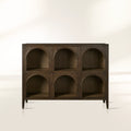 Hattie Solid Oak Arched Storage Cabinet with Six Open Arched Cubbies
