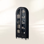 Hattie II Glass tall Display Cabinet Wood Classical European Design