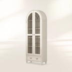 Hattie II Glass tall Display Cabinet Wood Classical European Design